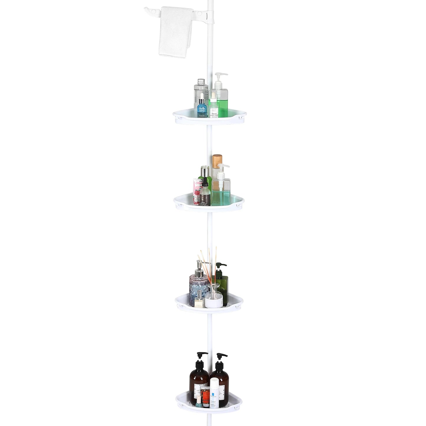 4 Layer Telescopic Corner Shower Storage Rack For Bathroom