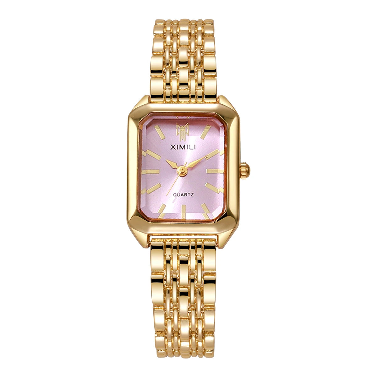 Elegant Women’s Rectangular Quartz Watch. Stainless Steel Bracelet Fashion Timepiece