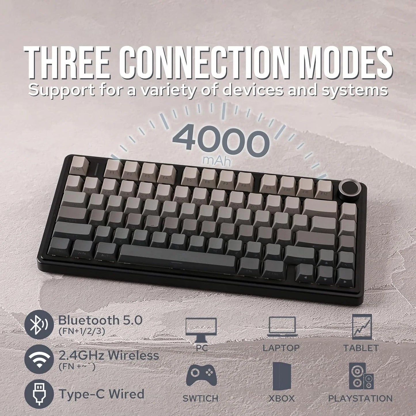 AULA F75 Pro Wireless Mechanical Gaming Keyboard . RGB Hot-Swappable Tri-Mode Keyboard