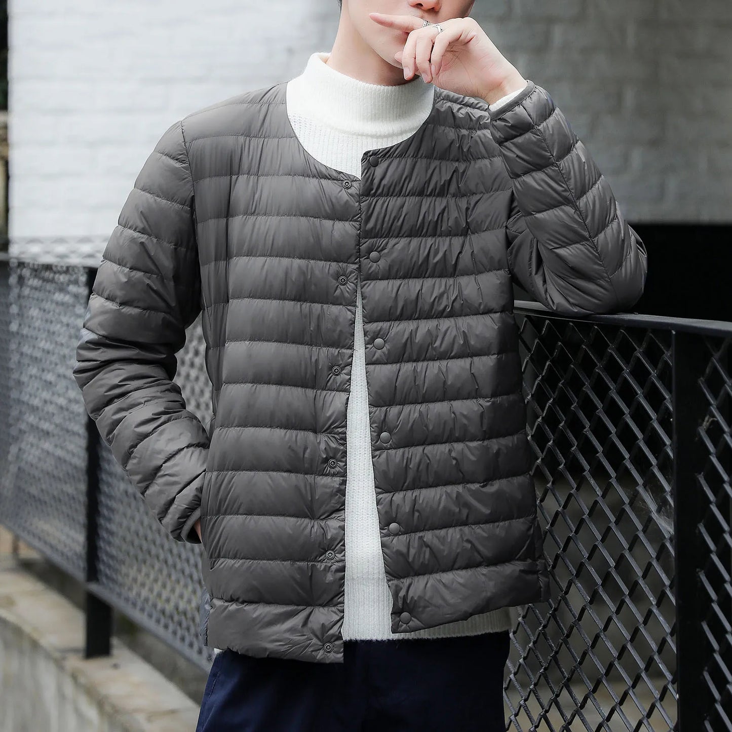 Men’s Ultra Light Winter Puffer Jacket. Warm Casual Waterproof Coat