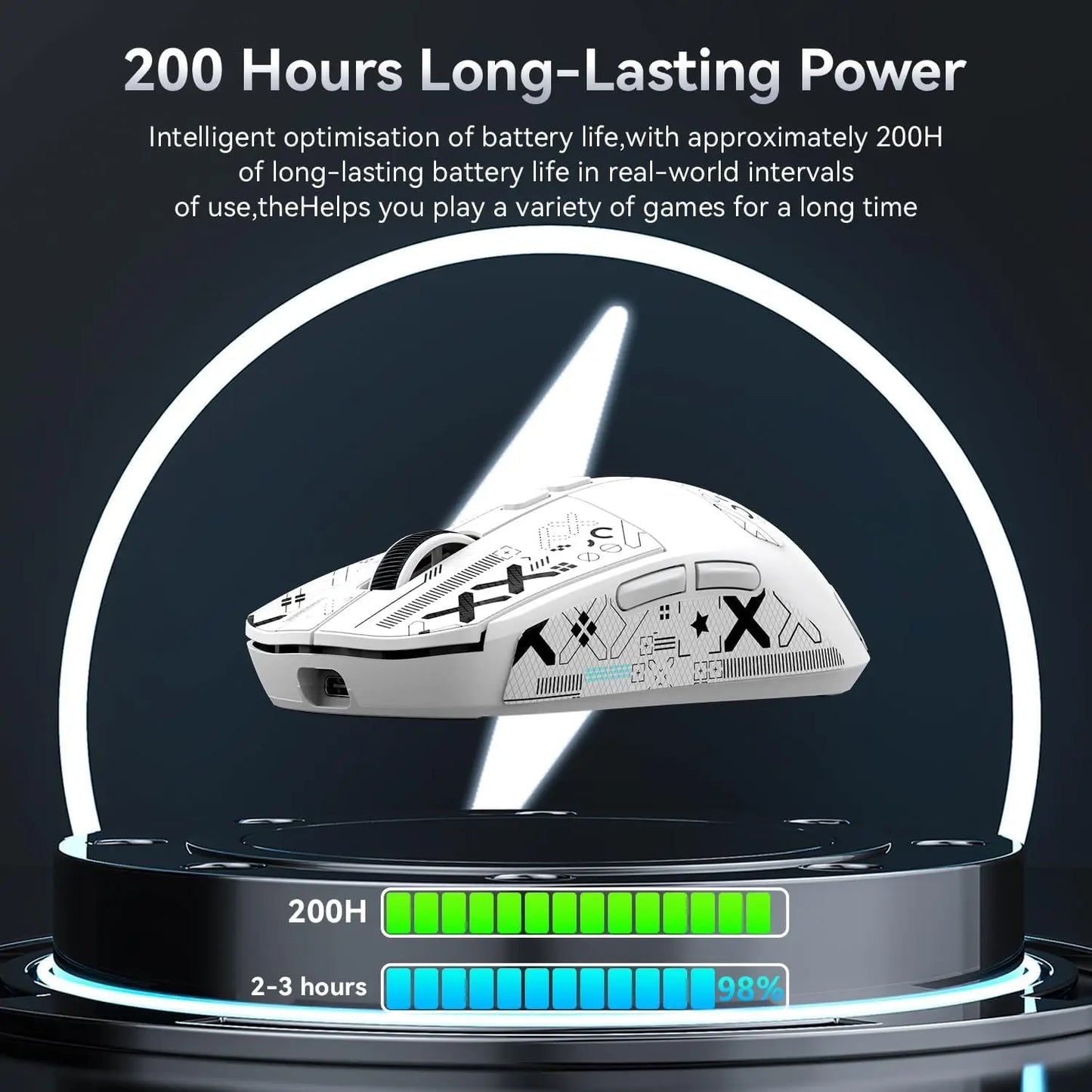ATTACK SHARK X6 Lightweight Wireless Gaming Mouse, RGB Backlit Tri-Mode Mouse with PAW3395 Sensor for PC, Laptop & Mac