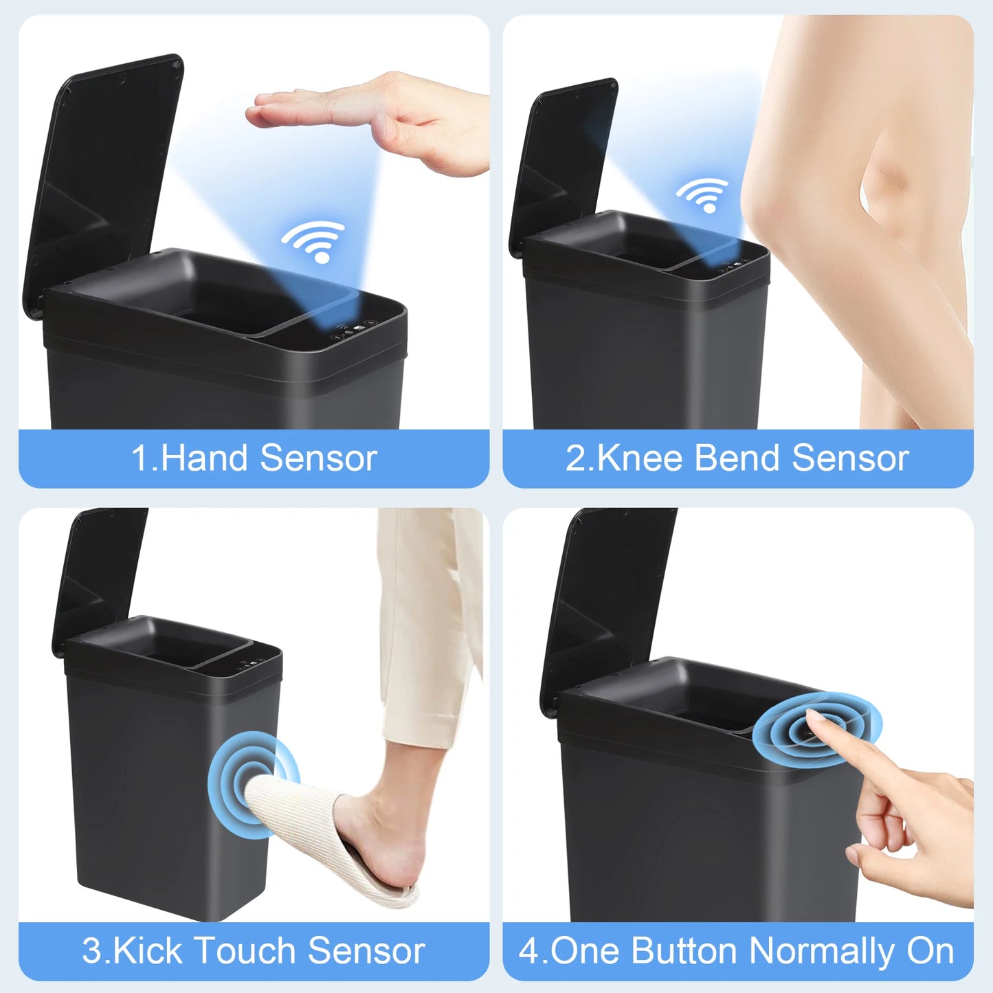 2 Pack Touchless Smart Trash Cans