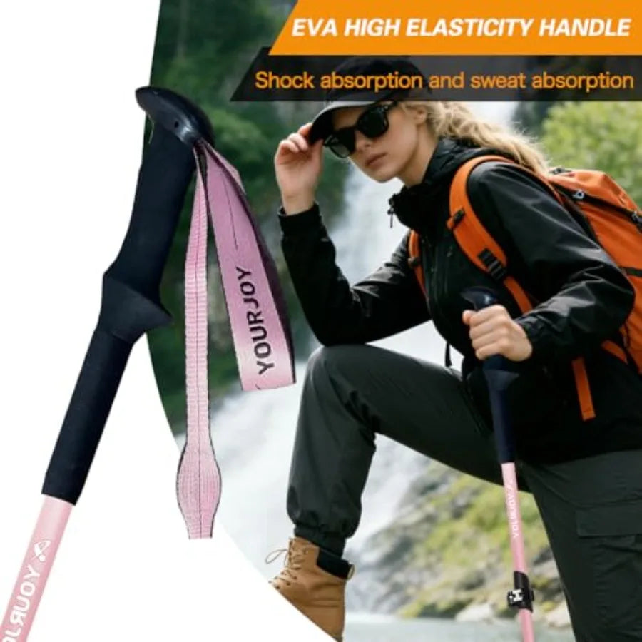 Adjustable Lightweight Hiking Poles Set . Trekking Poles for Hiking, Backpacking & Outdoor Adventures