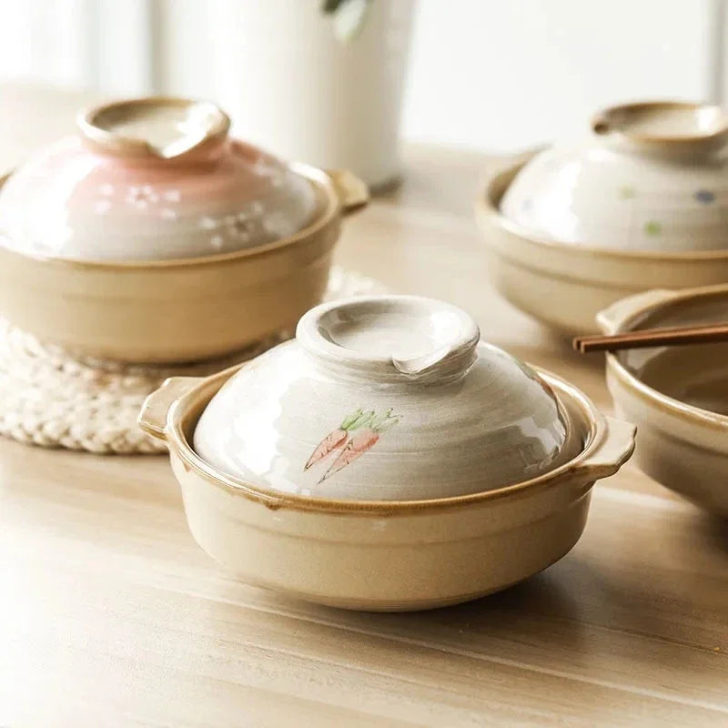 Ceramic Crock Pot Casserole Dish with Lid | Soup & Stew Cooking Pot