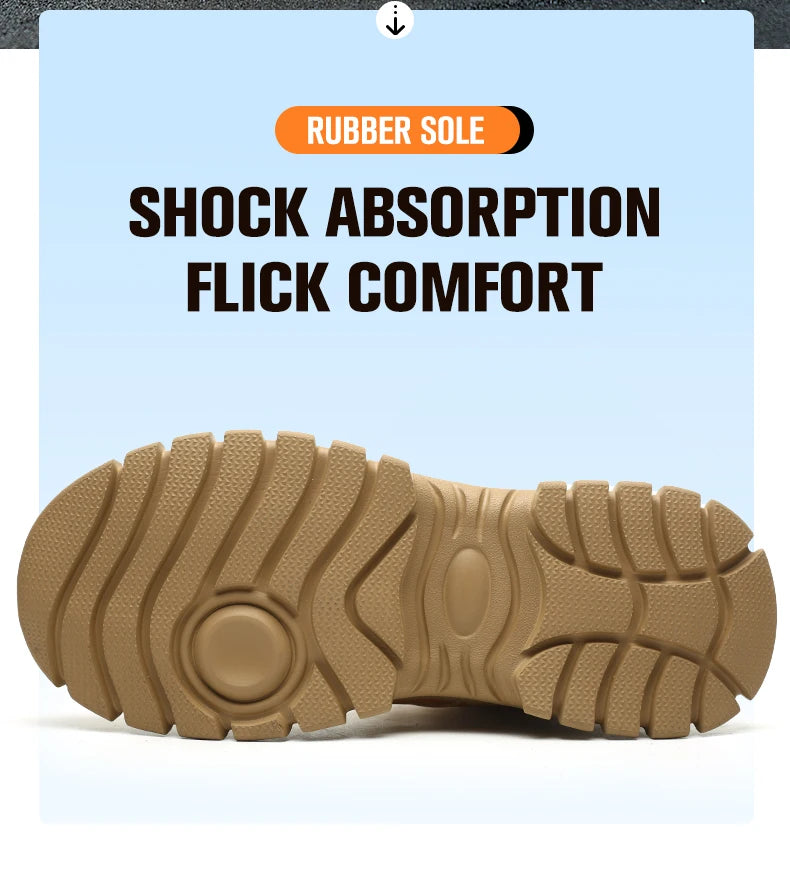 High Top PU Safety Shoes Metal Toe Cap Anti Smash Puncture