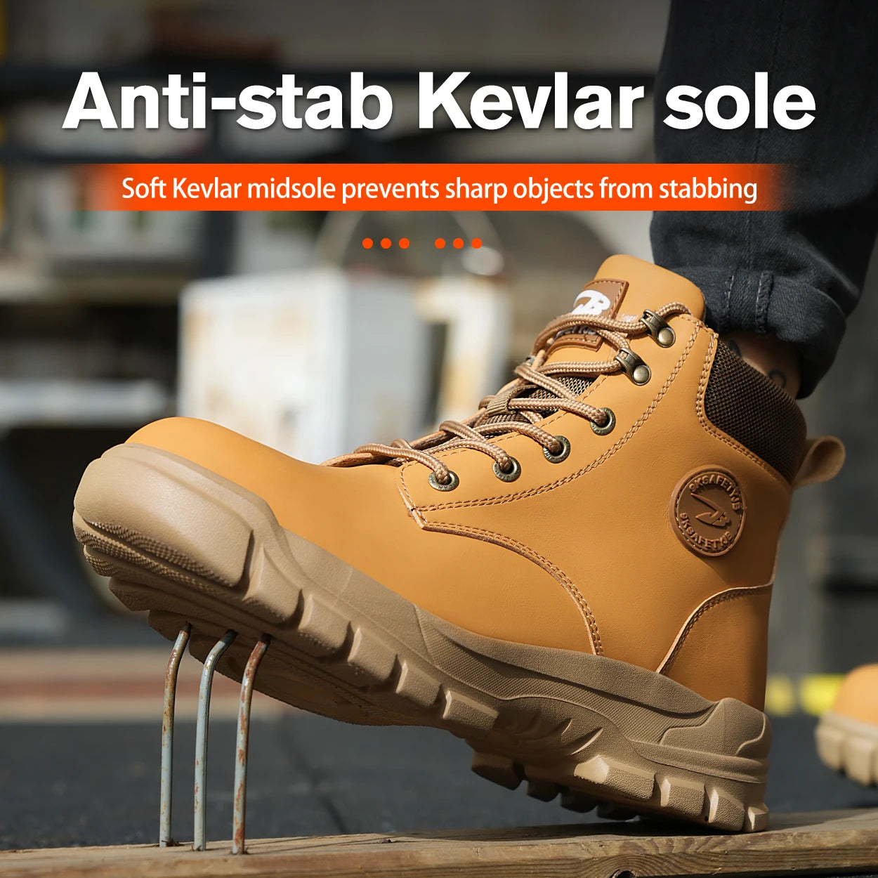 High Top PU Safety Shoes Anti Smash Anti Puncture Breathable