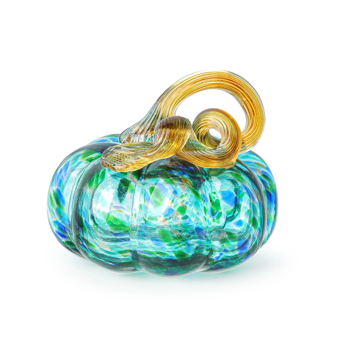 Color Crystal Pumpkin Figurine Collectible Hand Blown Glass Pumpkin Ornament Fall & Harvest Thanksgiving Halloween Gift