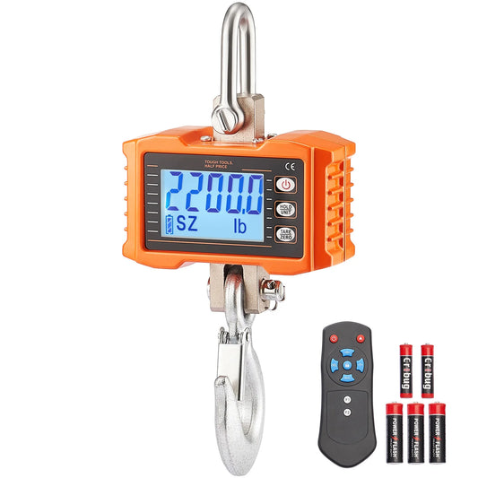 SucceBuy Digital Hanging Crane Scale with Remote Control, Heavy-Duty Industrial Electronic Scale, High-Precision LCD Display