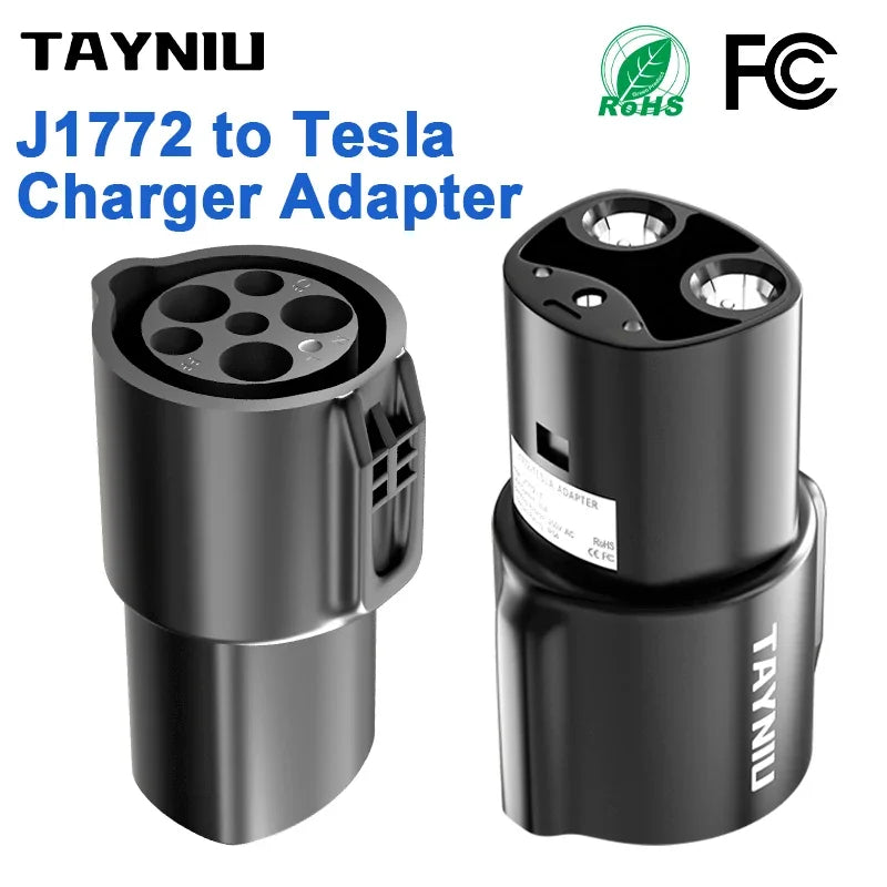 TAYNIU J1772 to Tesla Charger Adapter Max 80A 280V Connecting Seamlessly to SAE J1772 Charging Stations & Tesla Model 3/Y/X/S