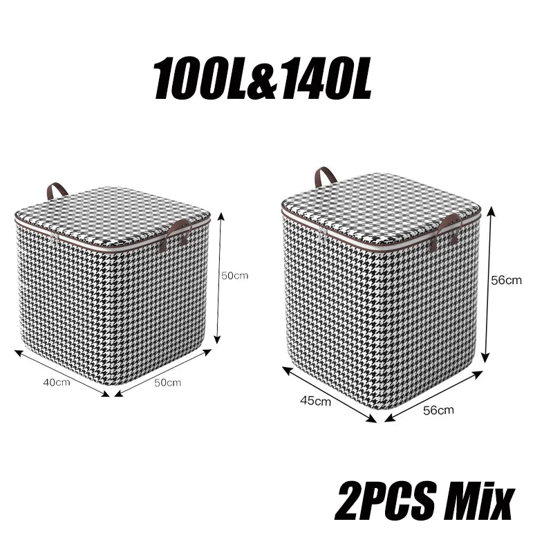 Large Woven Storage Baskets with Lids for Laundry & Home Organization