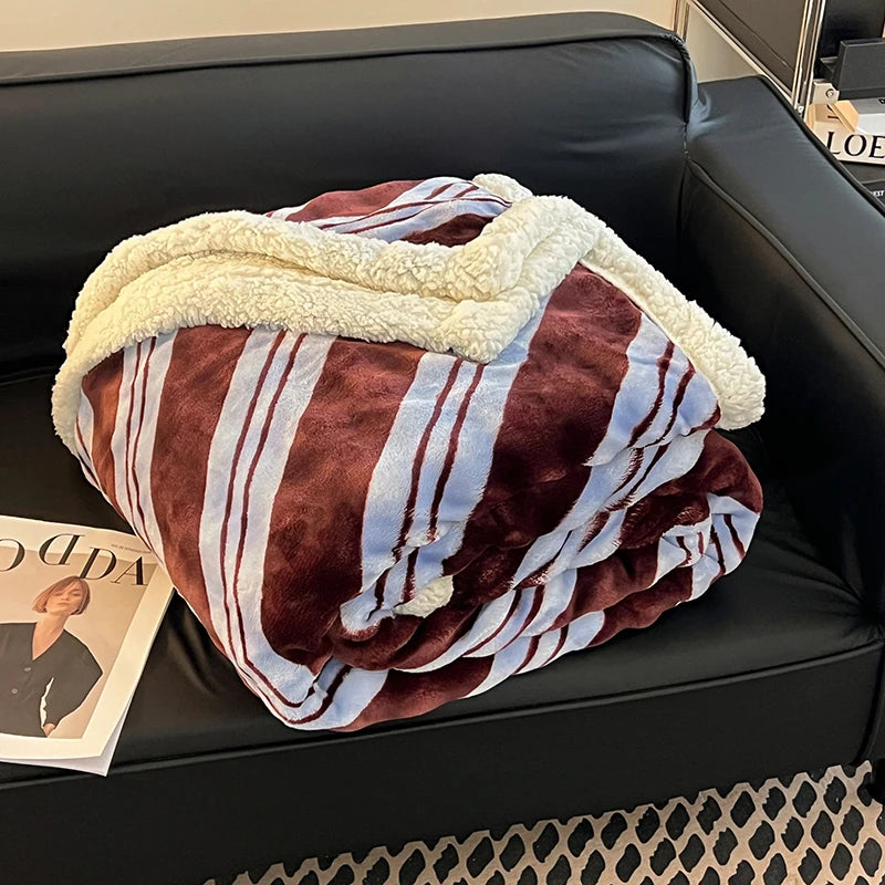 Luxury Soft Plaid Sherpa Fleece Blanket . Cozy Warm Throw for Sofa, Bed & Dorm Room
