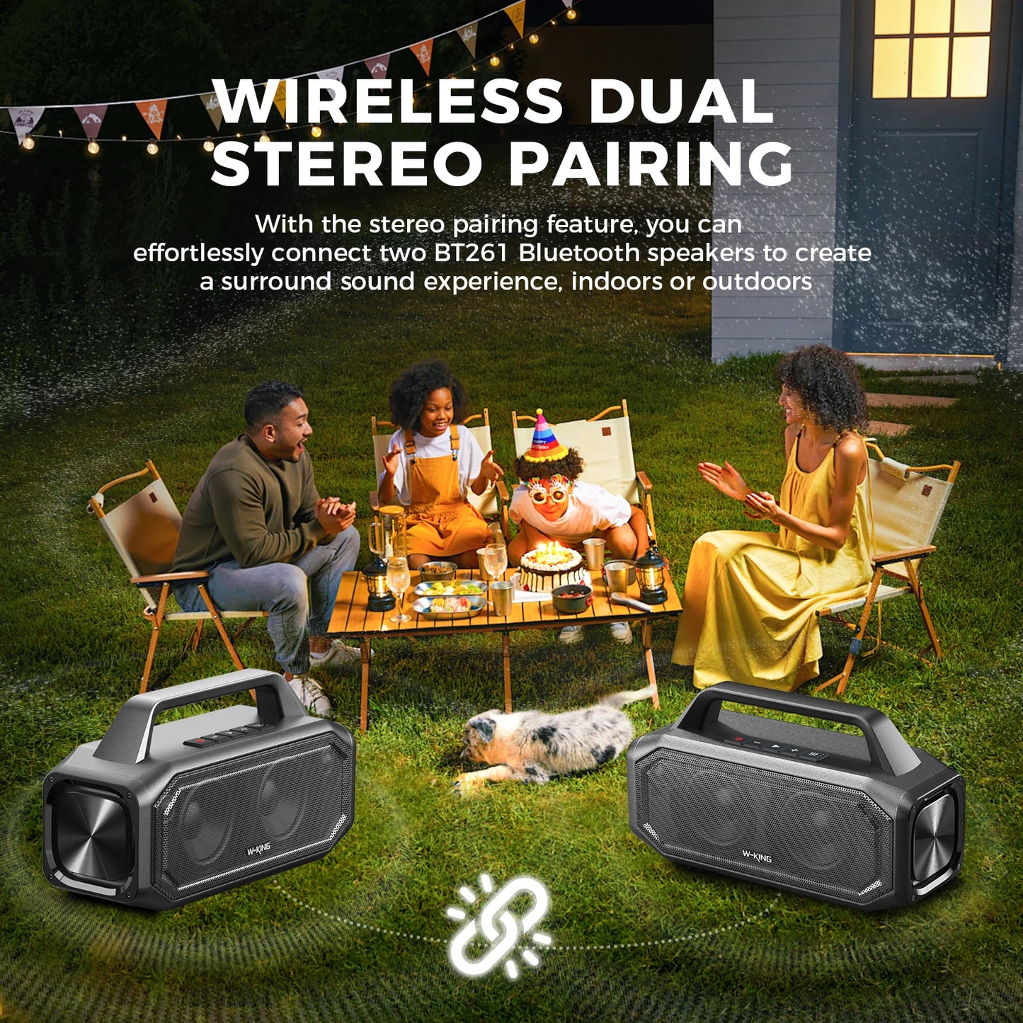 W-KING Portable Bluetooth Speaker.Waterproof Wireless Outdoor Speaker with Deep Bass & Power Bank