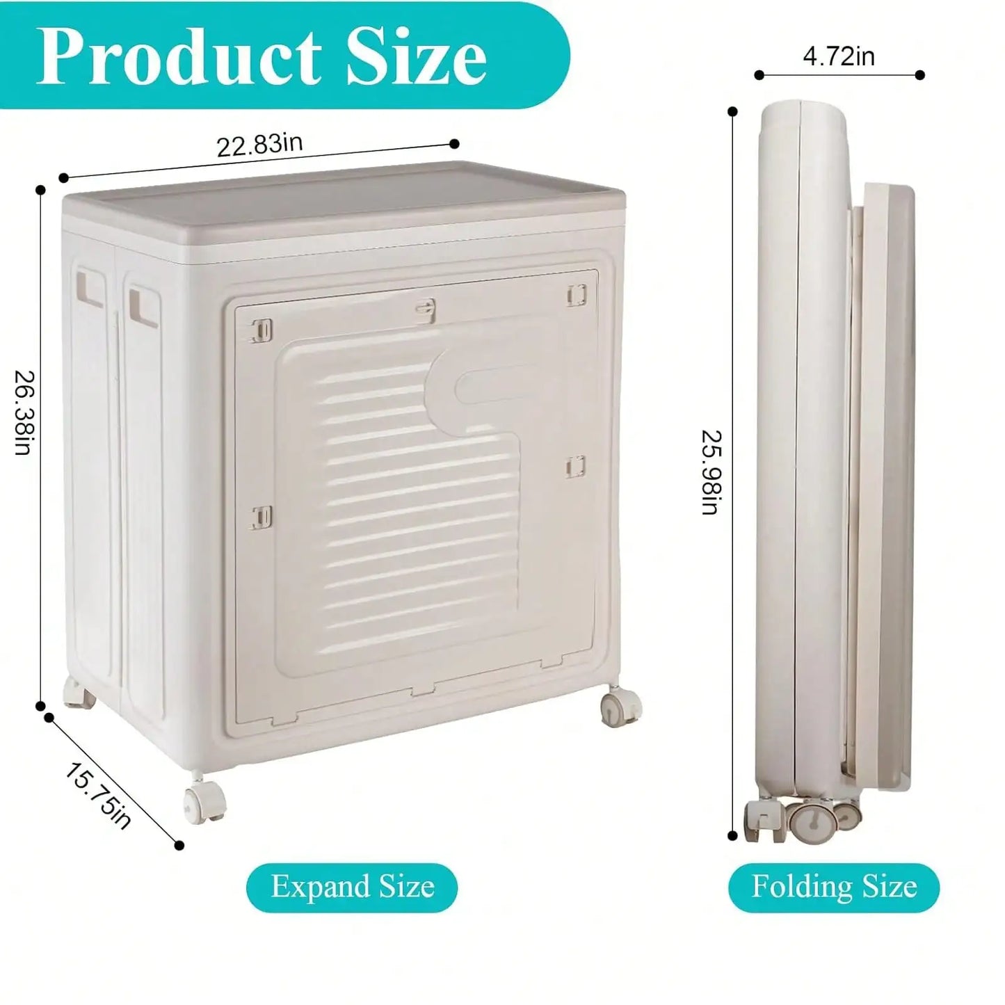 Slim Rolling Laundry Hamper with Lid & Wheels. Space-Saving Organizer