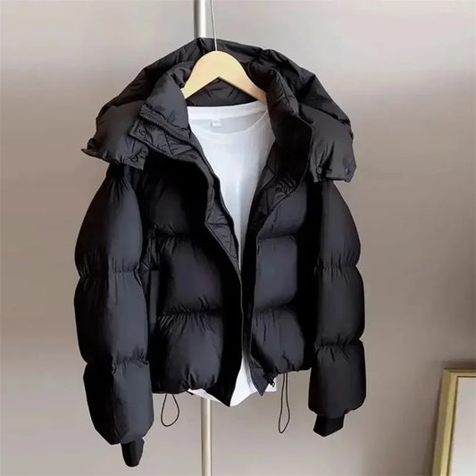 Ladies Short Down Cotton Jacket Women Winter Coat Jackets Warm Down Cotton Parkas New Fashion Hooded Loose Lady Bread Coats