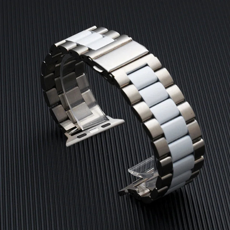 Premium Stainless Steel Apple Watch Band .Luxury Metal Replacement Strap