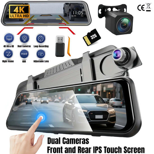 4K Ultra HD Front & Rear Dash Cam with GPS, WiFi & Night Vision for Enhanced Driving Security