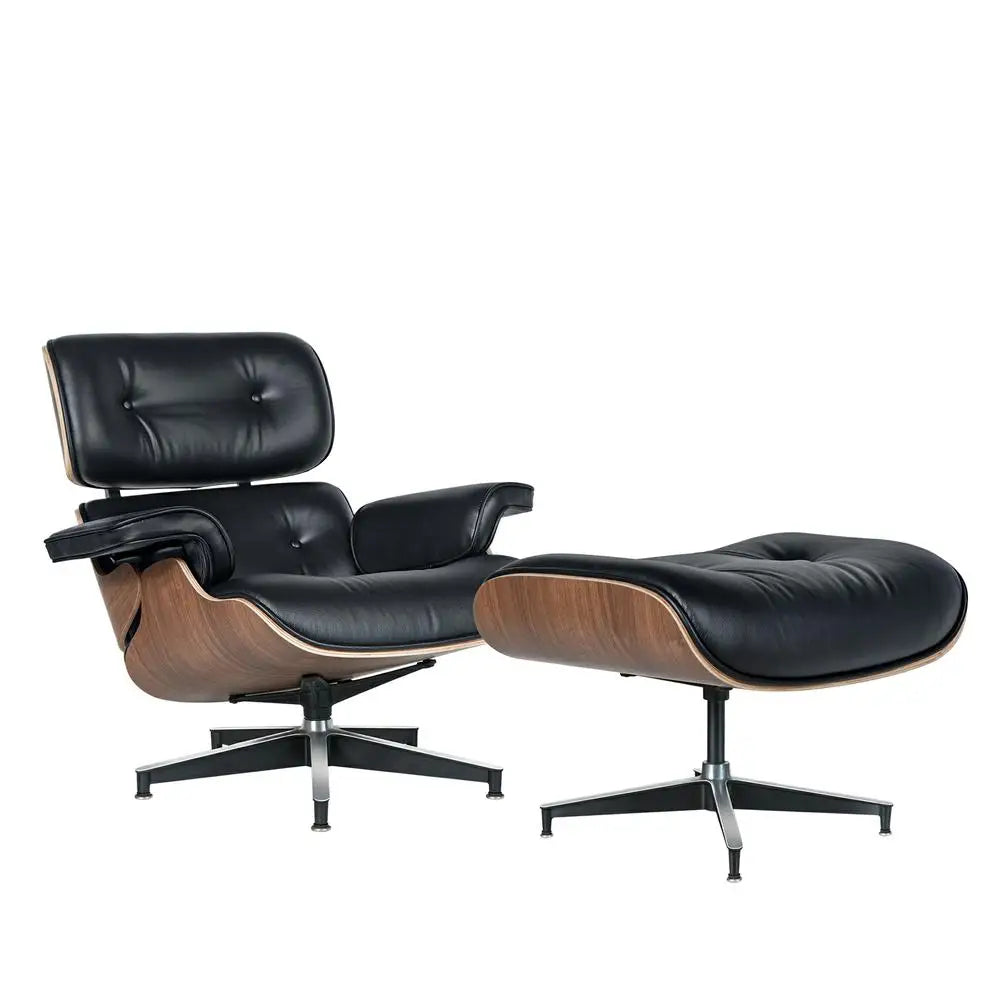 Mid-century Armchair Leather Lounges Chair ,ottoman include Living Room Furniture