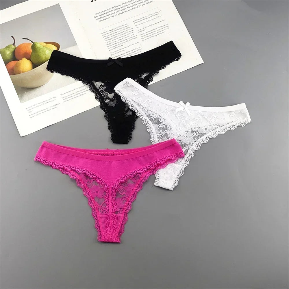 Soft Cotton Lace Thong Underwear for Everyday Comfort