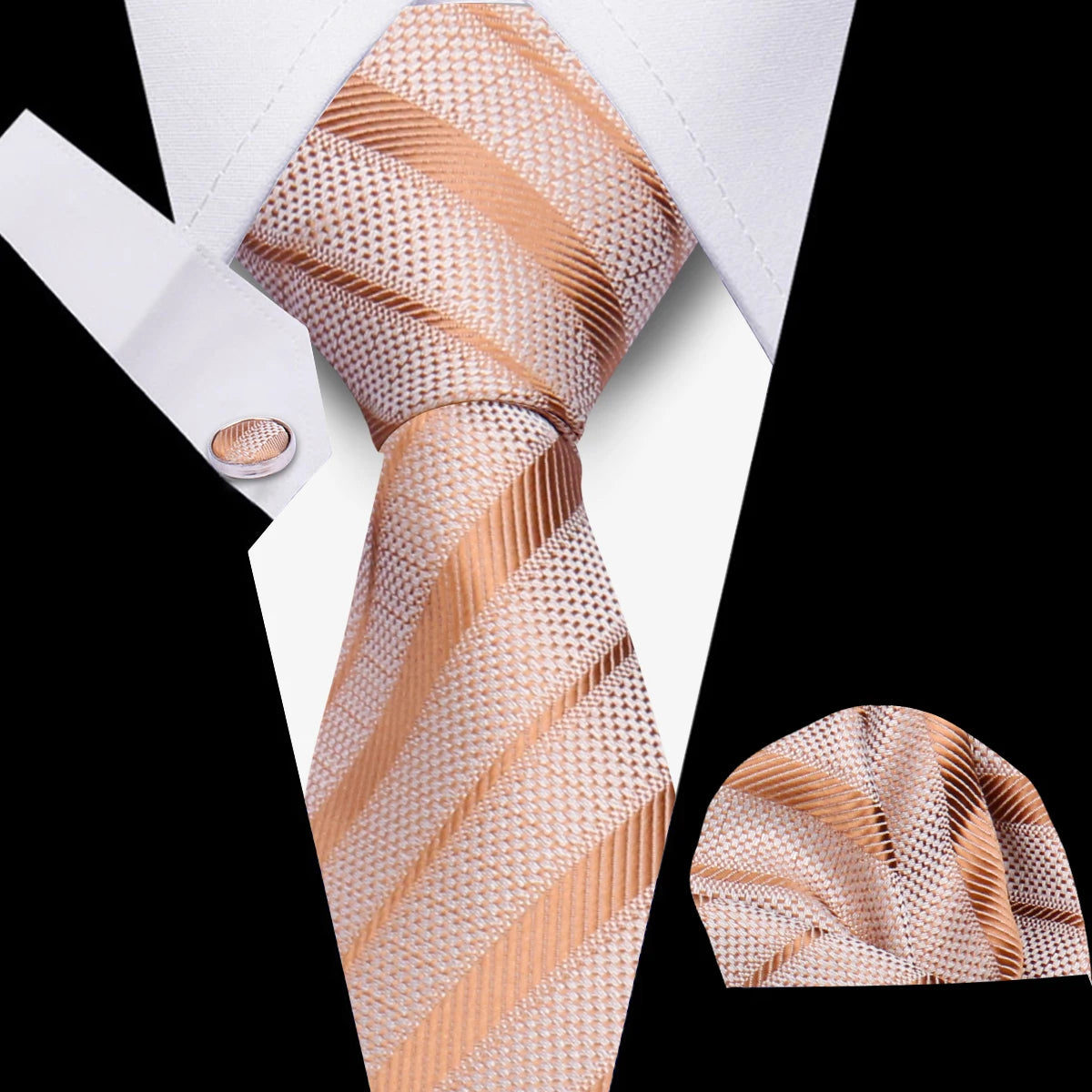 Tie Men Business Necktie Set Classic Plaid Cufflinks Handkerchief For Suit Wedding High Quality 3pcs Ties Sets Formal Gravata