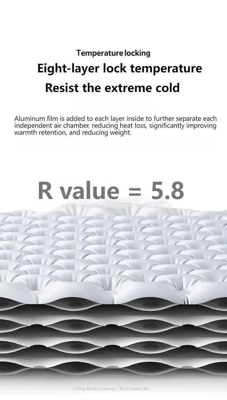 Naturehike R-value5.8 Inflatable Sleeping Mattress Ultralight Portable Folding Warm Cushion Hiking Outdoor Camping Mat Bed Pad