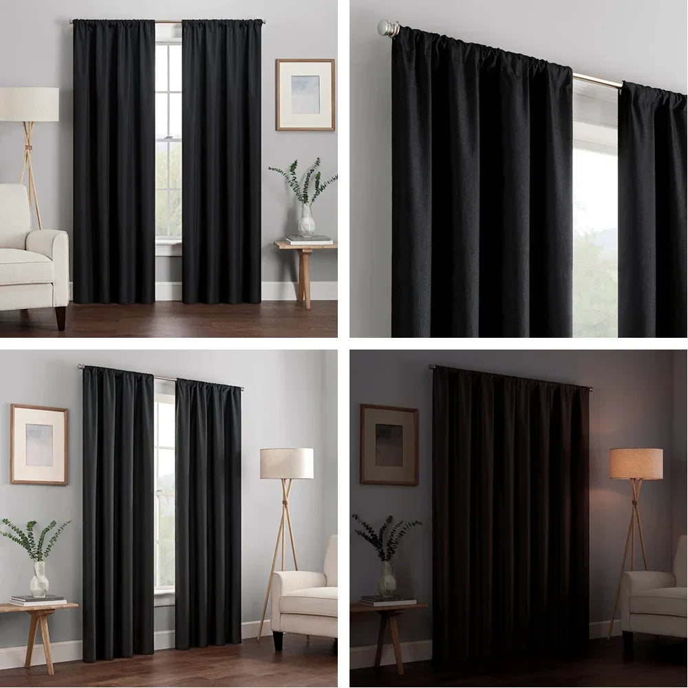 Modern Thermal Blackout Curtains .Elegant Room Darkening Window Panels