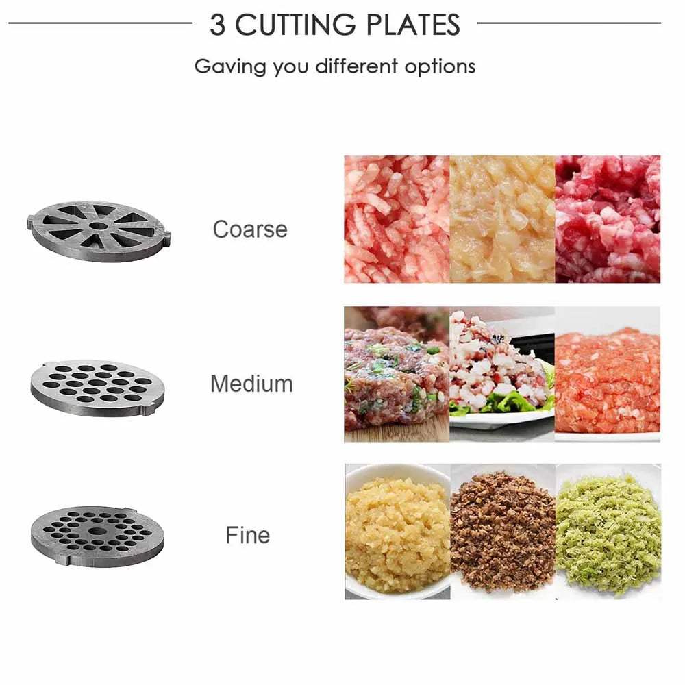 Heavy Duty 3000 Watts Powerful Meat Grinder Mincer Sausage Maker Filler Food Processors Kitchen Mincing Machine White