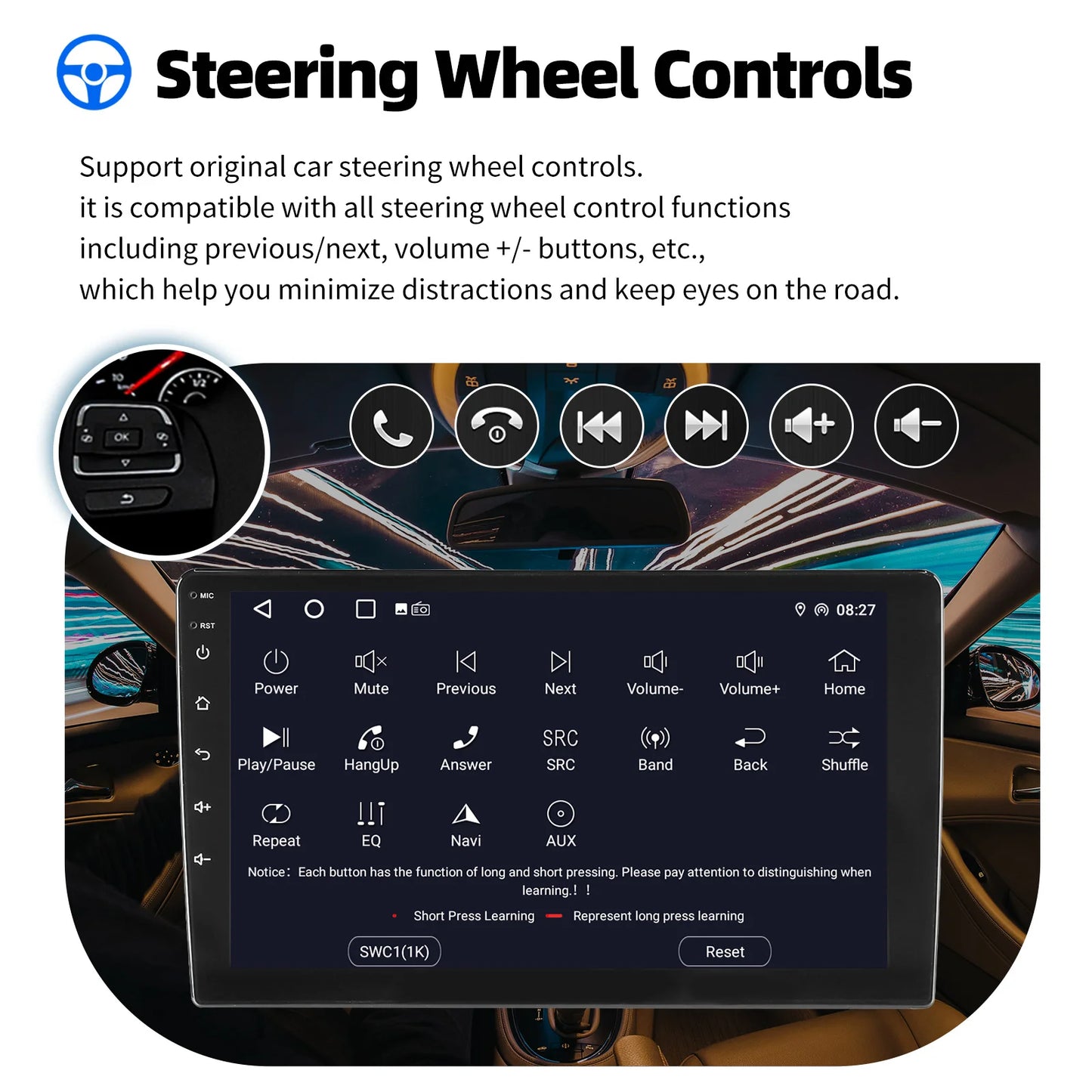 ESSGOO Android 14 Car Stereo  2 DIN Touchscreen with Wireless CarPlay, Android Auto, GPS Navigation & Bluetooth