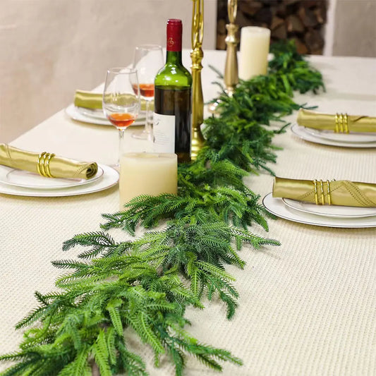 Realistic Christmas Garland Soft Bendable Real Touch Mantel