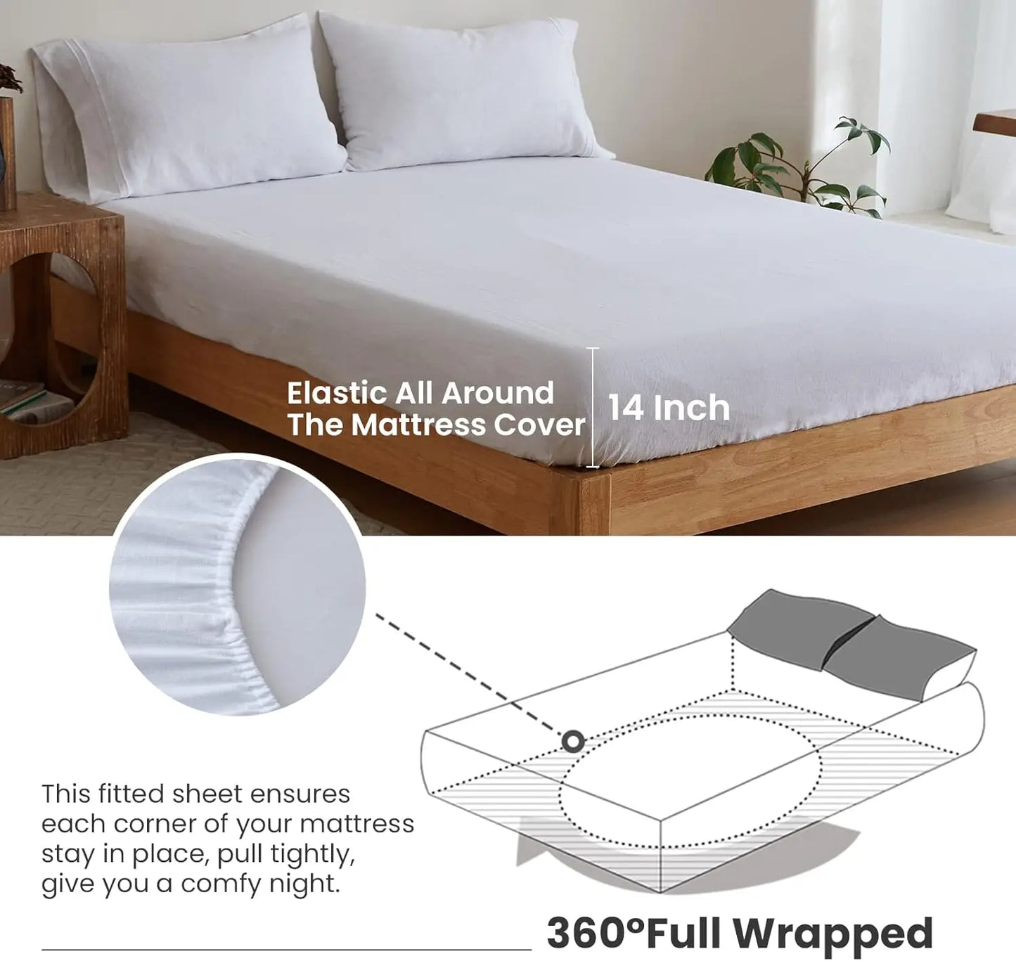 Simple&Opulence 3/4 Pcs 100% Bed Linen Sheet Set Embroidery Washed Natural French Flax Soft Breathable Comforter Sheets Sets