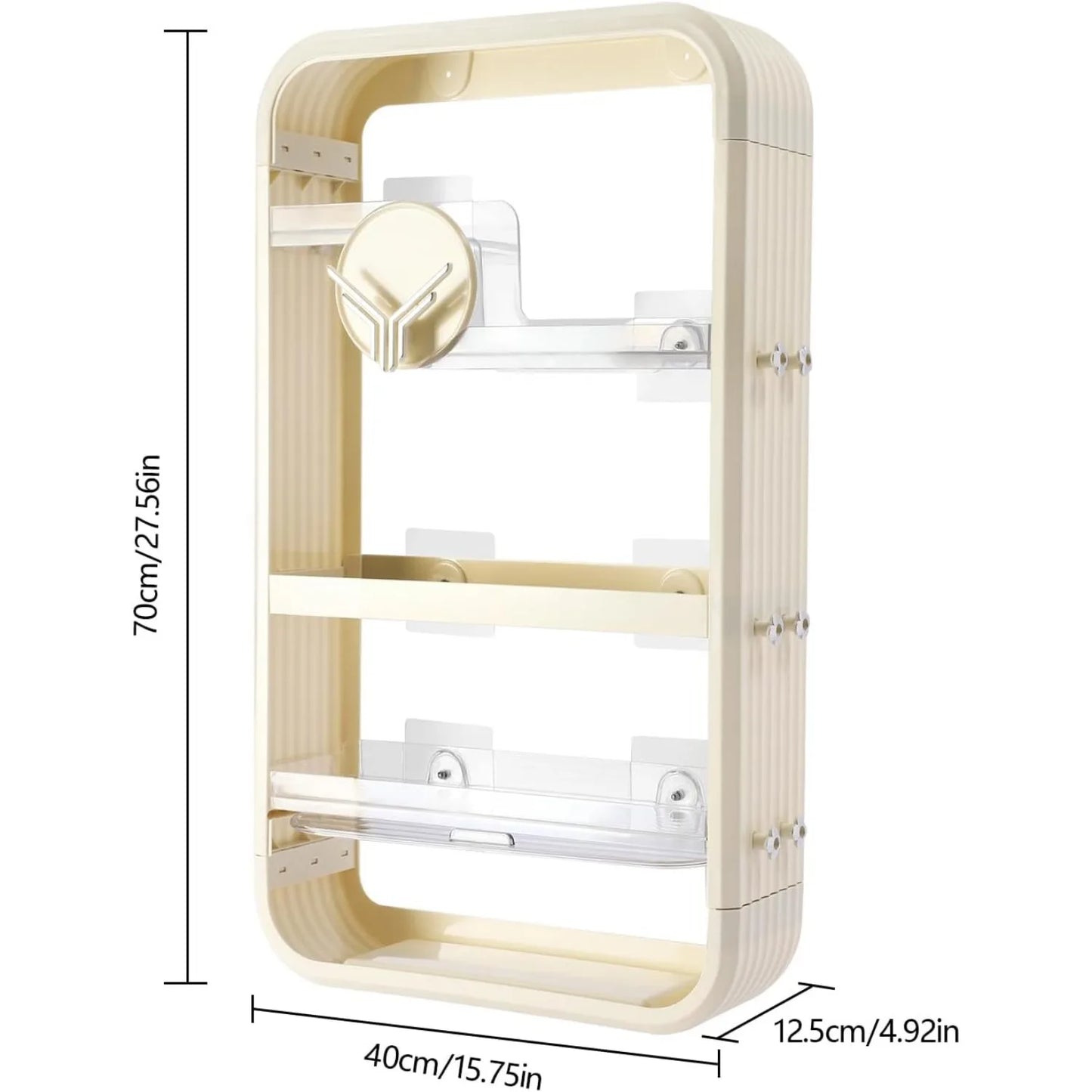 Wall Mount Makeup Organizer With Tissue Hole No Drilling
