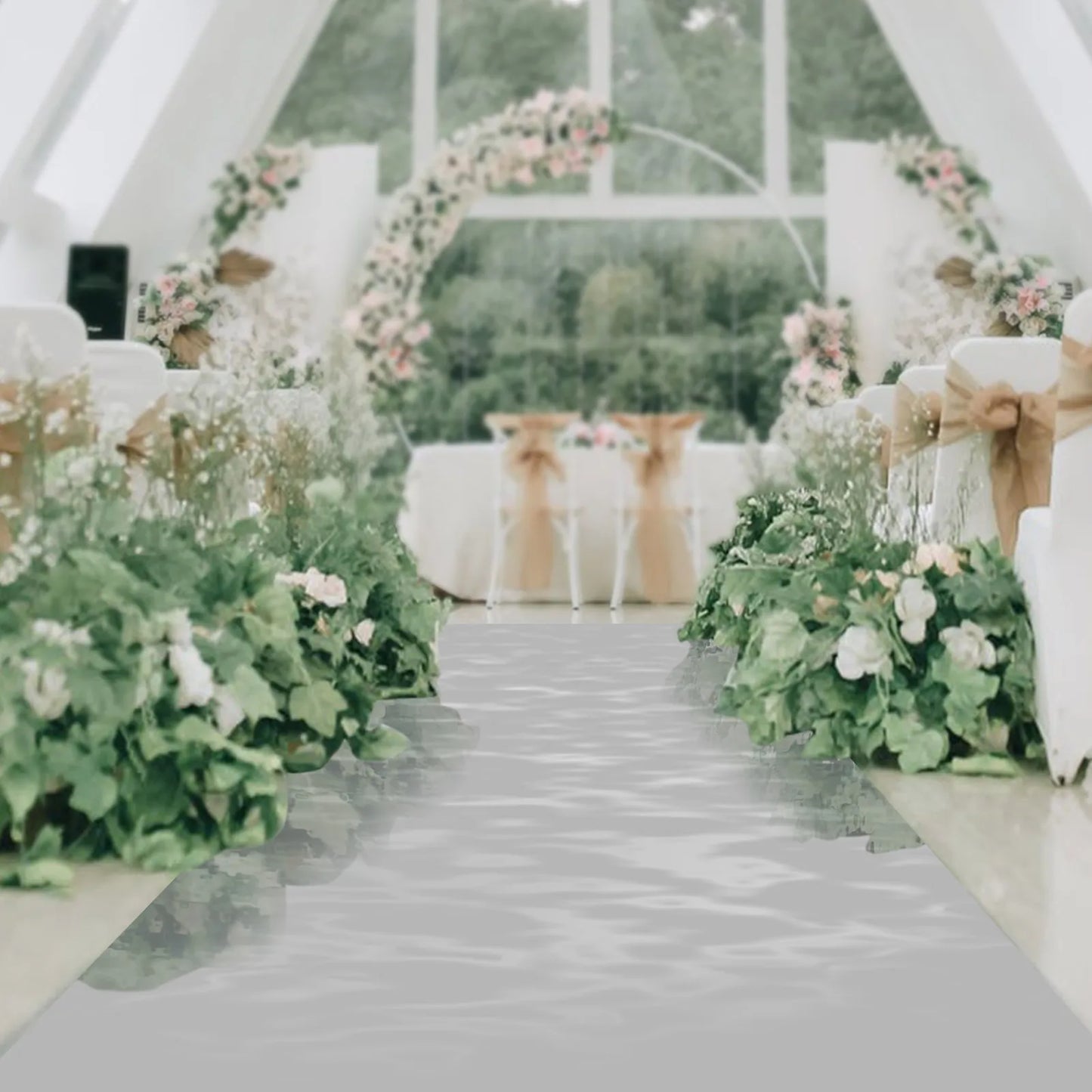 65FT x 3FT Silver Mirrored Floor Wedding Aisle Runner,Mirror Rug,Carpet for Party,Birthday, Banquet, Restaurant Decoration,