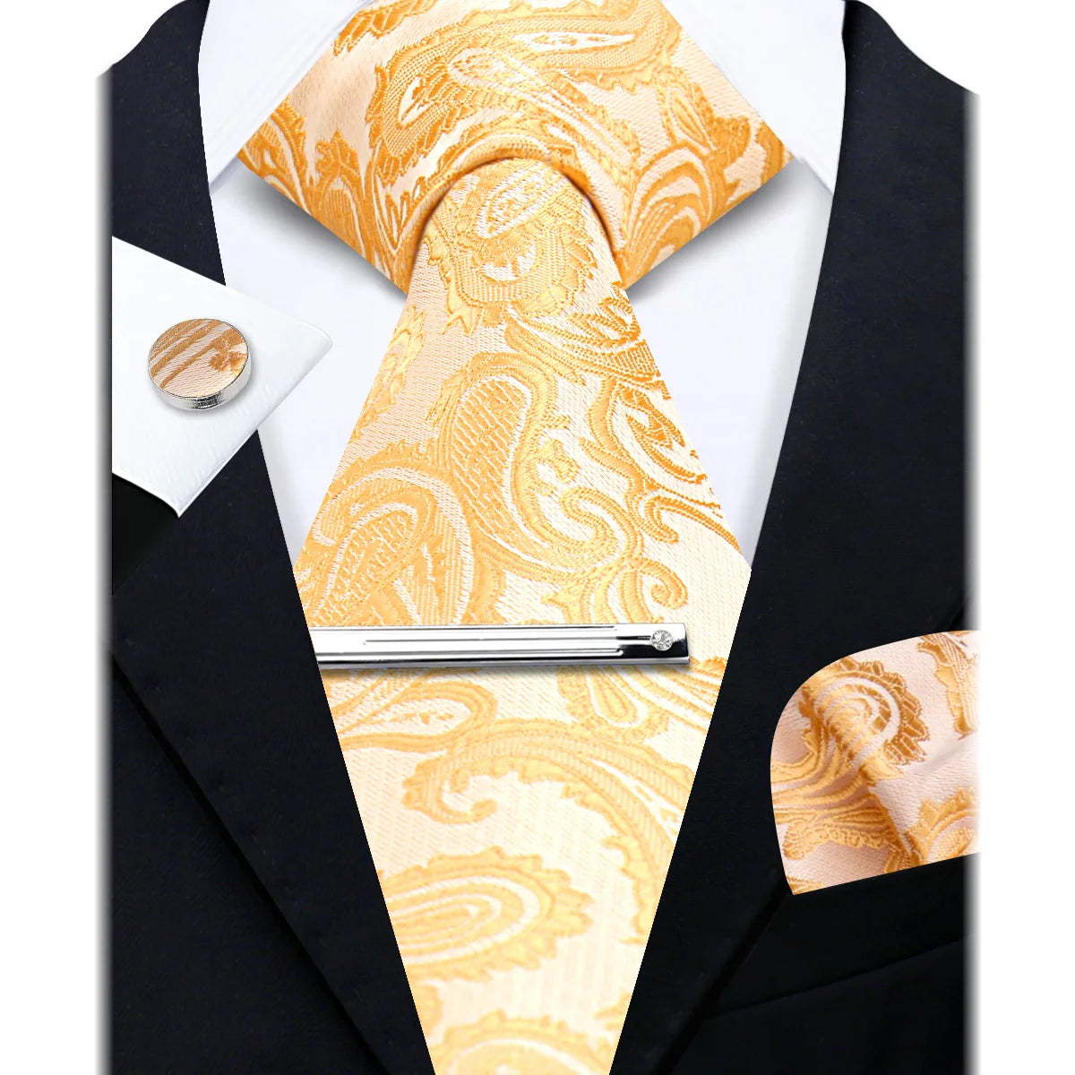 Men’s Luxury Paisley Silk Necktie.Elegant BusinessWedding & Formal Dress Tie for Men