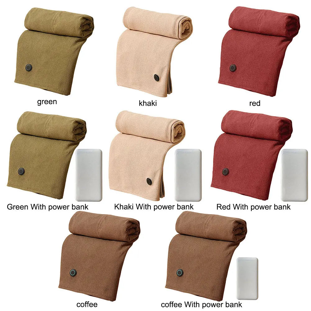 Wearable USB Electric Heated Blanket 3 Heating Levels Heating Electric Blanket Shawl with 5000mAh Power Bank Heated Shawl