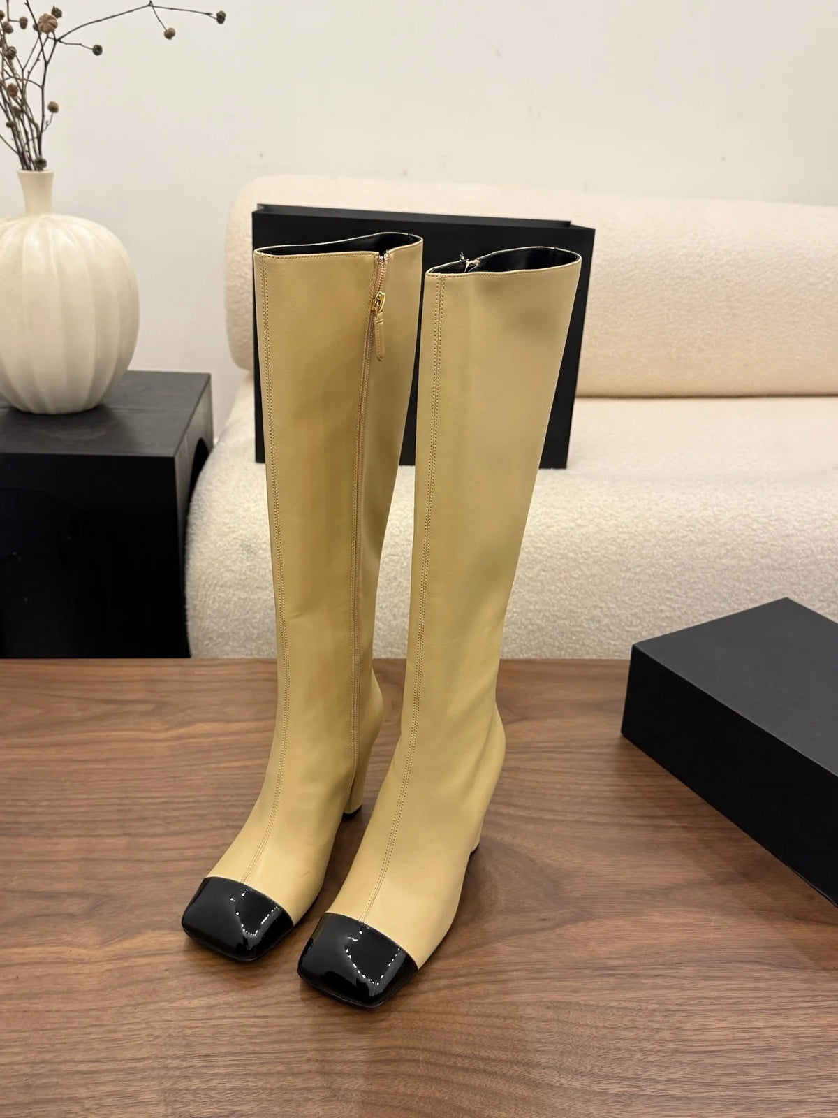 Women’s Square-Toe Knee-High Boots | Block Heel Tall Boots