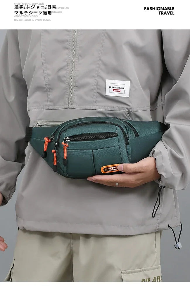 Oxford Waterproof Waist Bag. Unisex Crossbody Belt Bag for Travel, Hiking & Everyday Carry