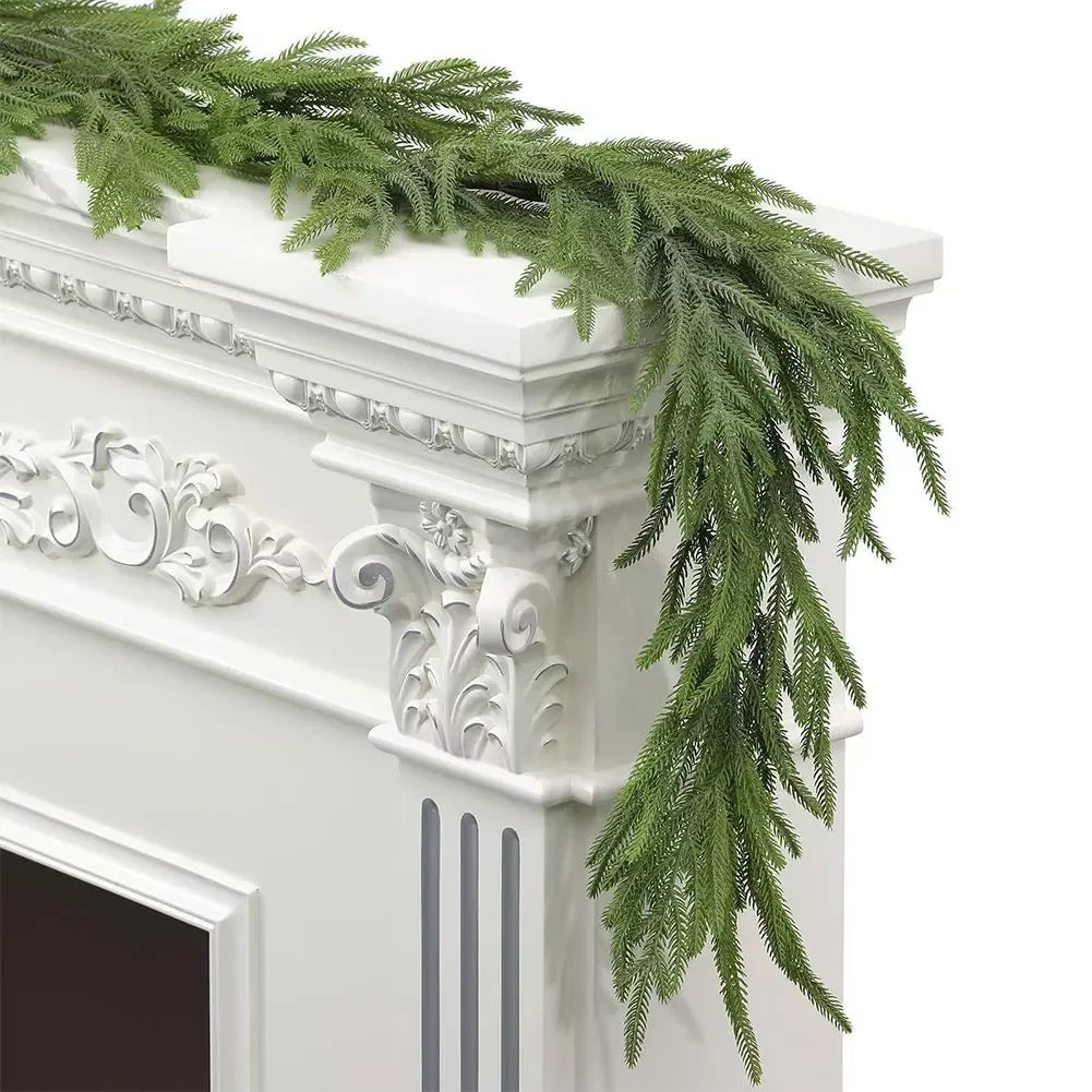 Realistic Christmas Garland Bendable Real Touch Greenery