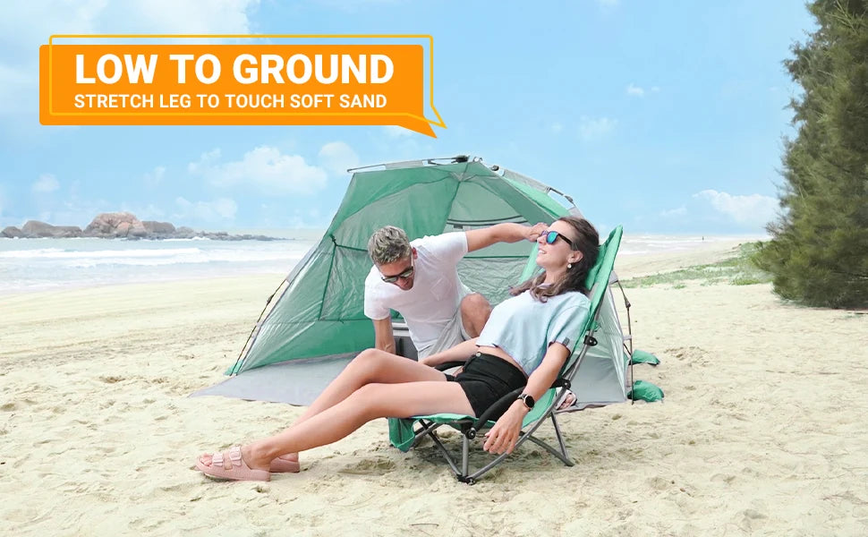 KingCamp High Back Beach Chair Backpack Chair, Camping BBQ Beach Travel Picnic with Padded Armrests with Cup Holder, Portable