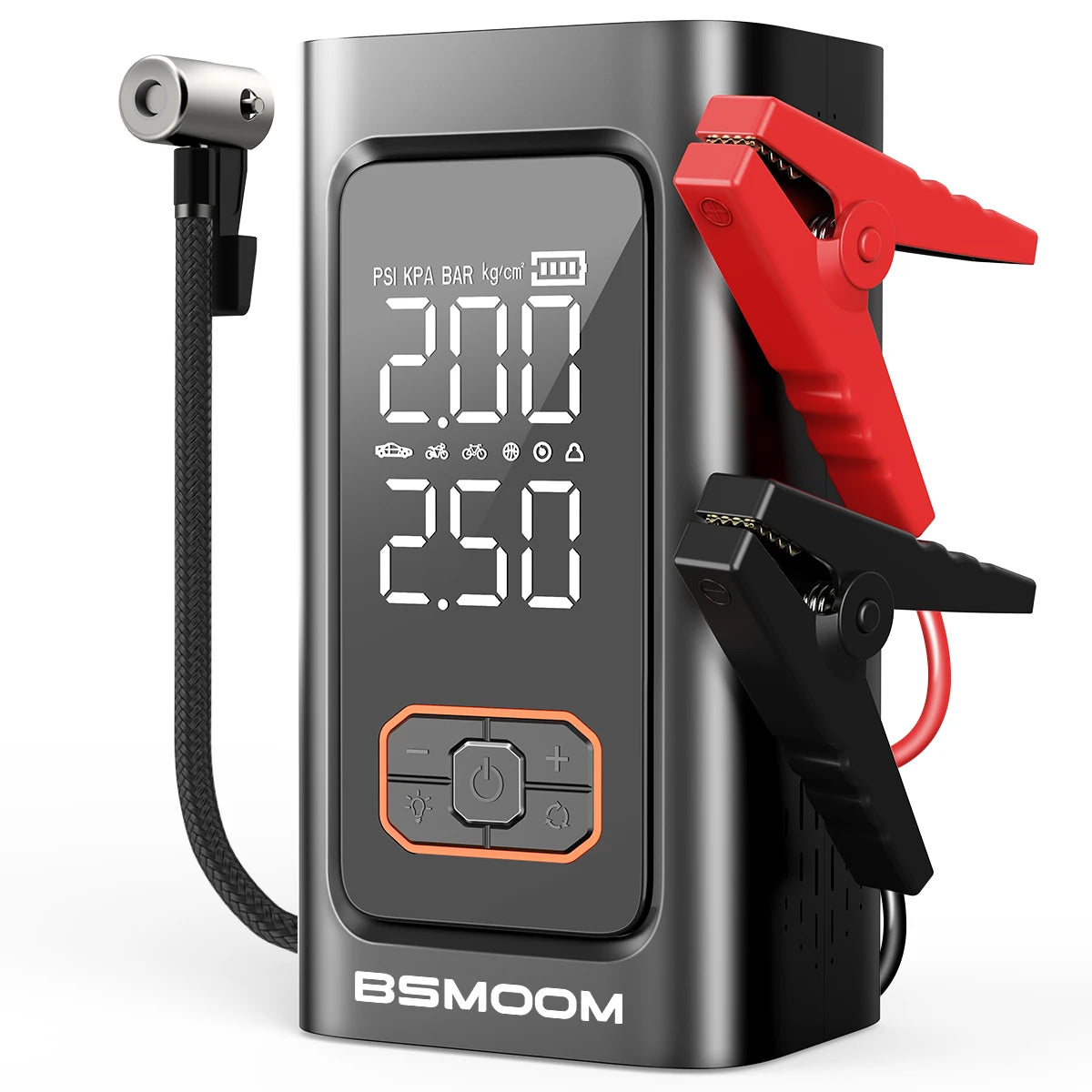 Portable Car Jump Starter with Air Compressor LCD Display 21800mAh Battery Pack