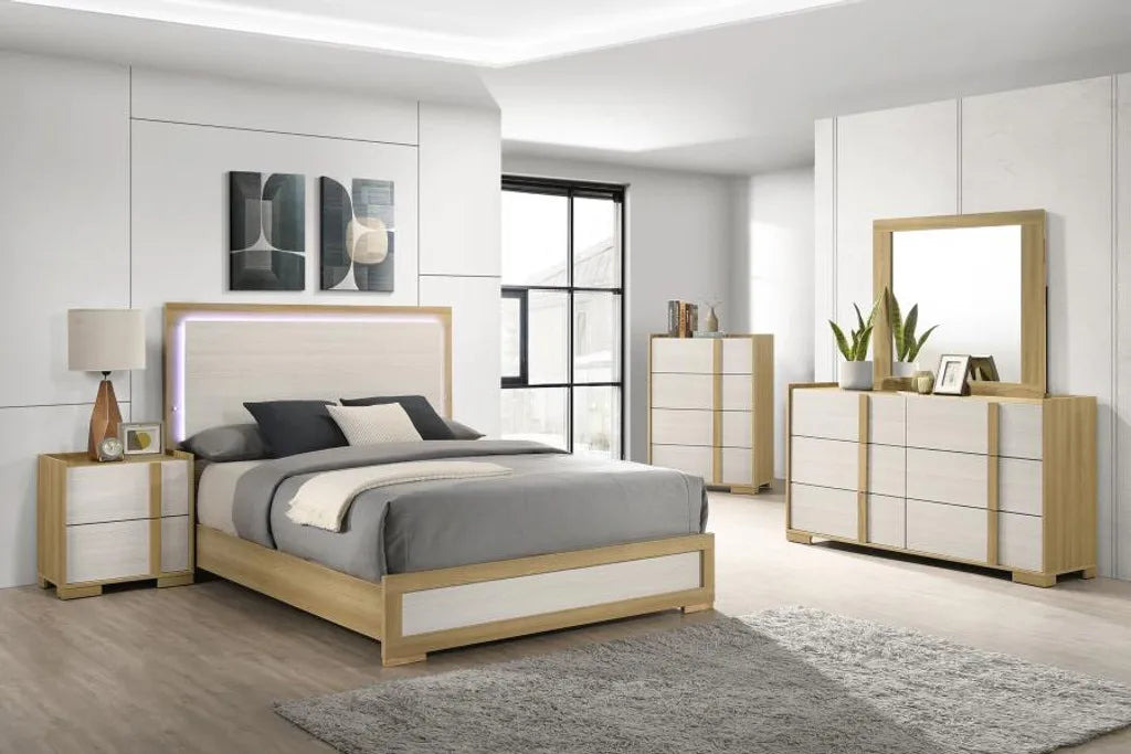 Modern Coordinated Bedroom Furniture Suite with Upholstered Bed