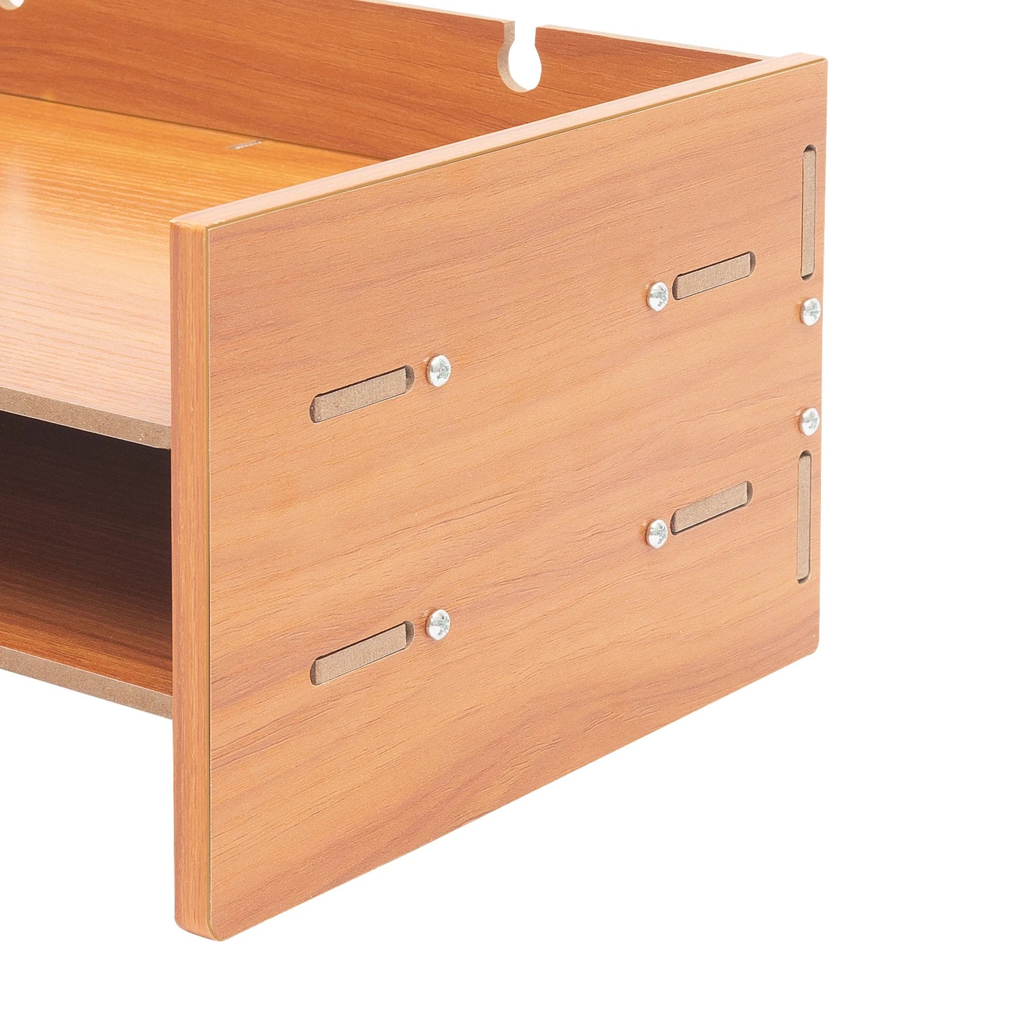 Computer Monitor Stand with Storage Drawers, Wooden Desktop Monitor Riser & Laptop Stand Organizer for Home Office