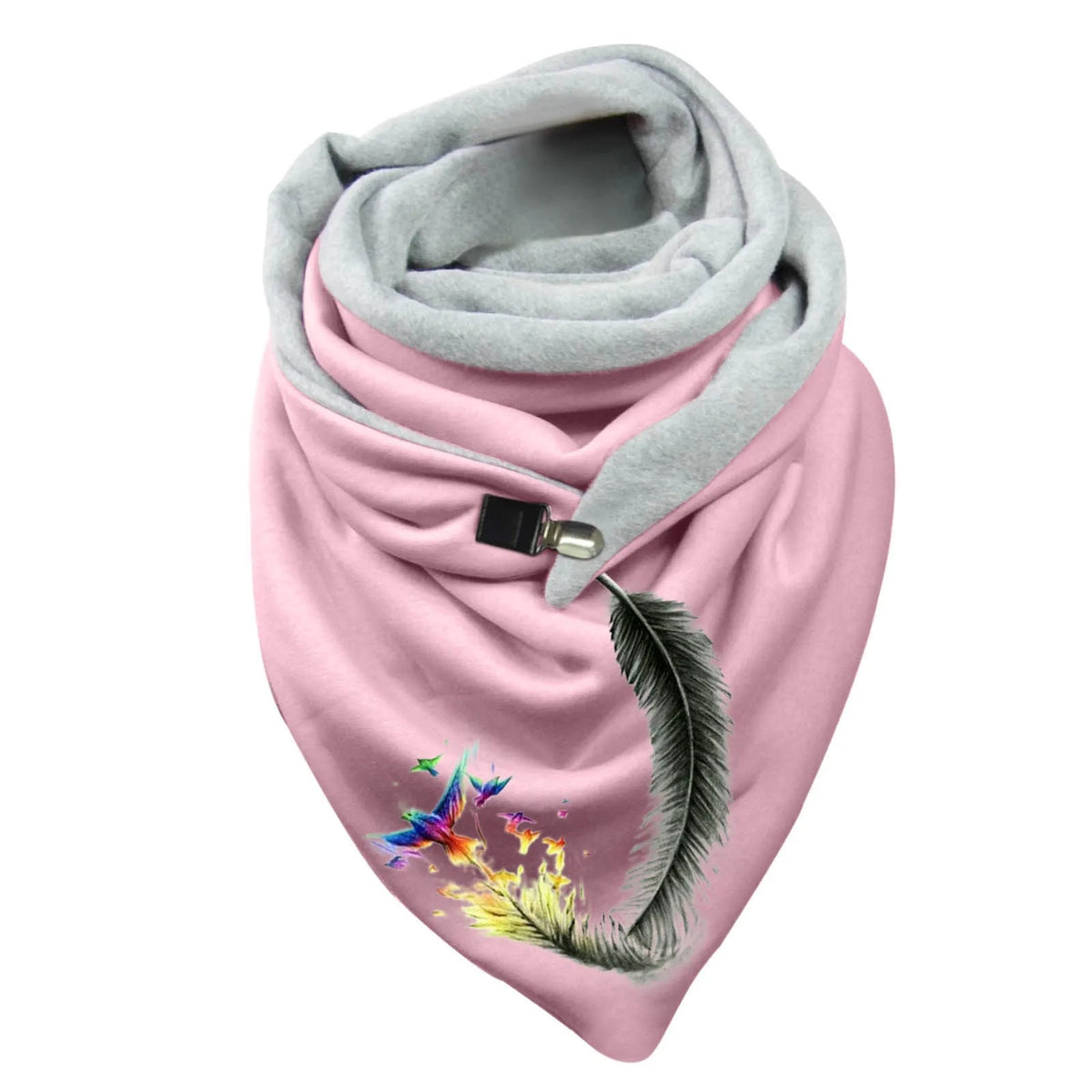 Women’s Embroidered Winter Scarf – Warm Soft Botanical Wrap Shawl