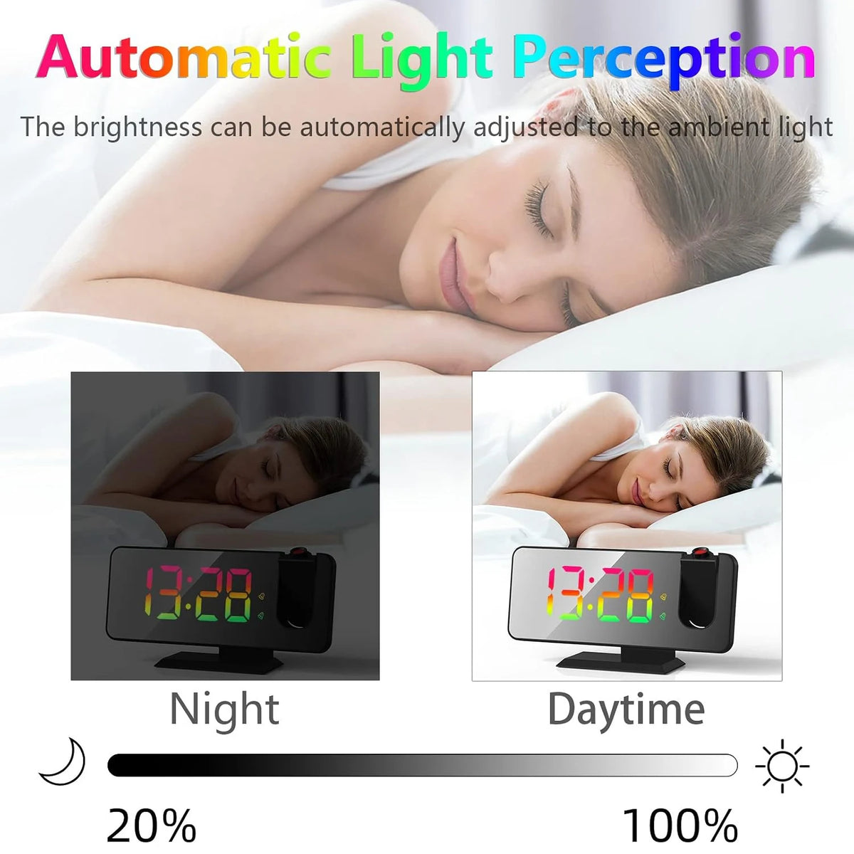 Multifunction LED Mirror Alarm Clock | Wireless Charging Display Clock
