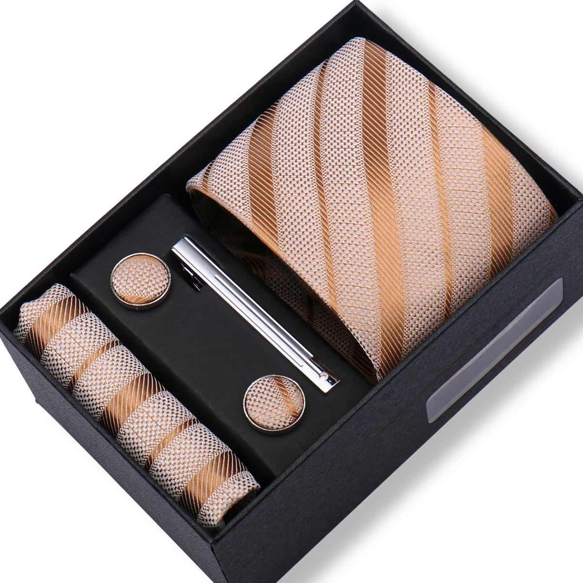 Tie Men With Box Top Quality Business Ties Hanky Cufflink Set Clips Green Necktie Corbatas For Men Wedding In Gift Box Gravatas