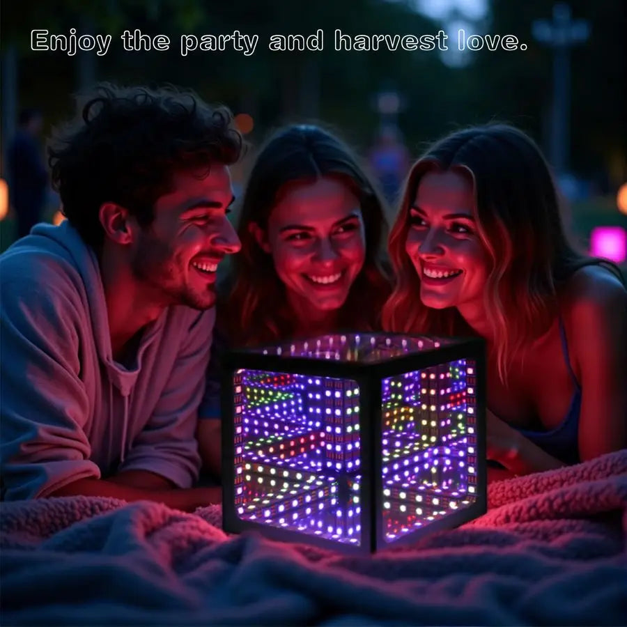 Hyper Cube Infinity LED Table Lamp App Controlled Color-Changing Ambient Light with Music Sync
