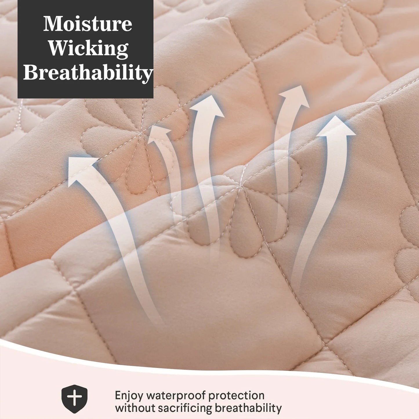 Premium Waterproof Pillowcase Set of 2 Soft Breathable Bed Pillow Protectors