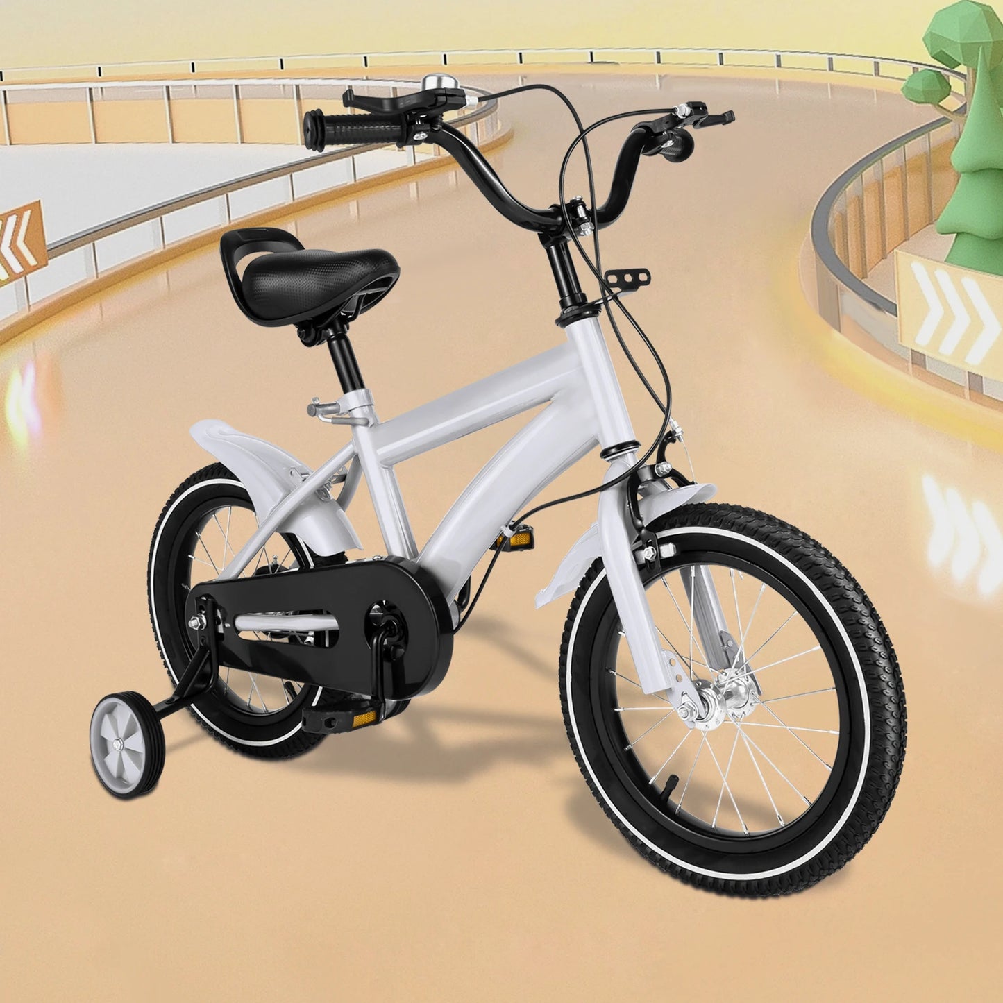 14 Inch Children’s Bicycle with Training Wheels .Kids Bike for Ages 2–5, Adjustable Seat & Handlebars, Boys & Girls