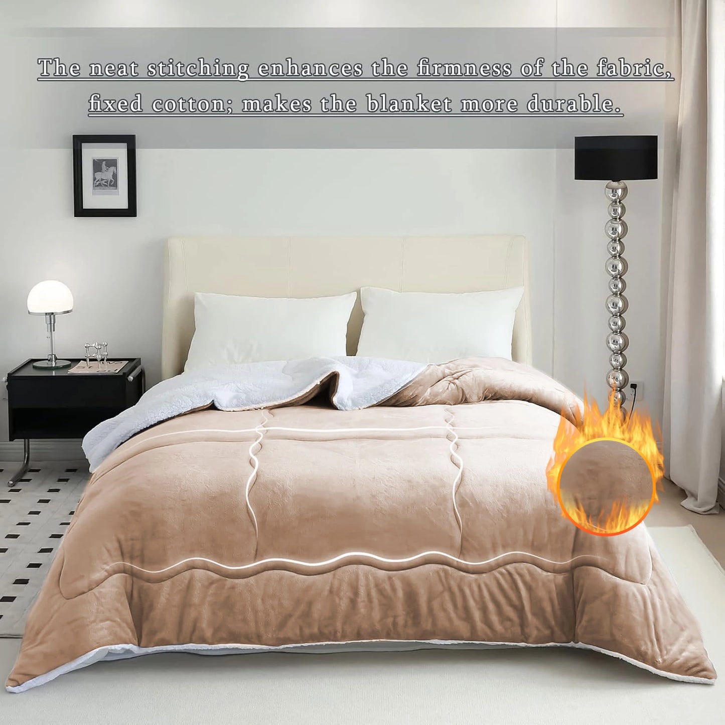 1 Pc Wool Sofa Blanket - Thick and Warm Winter Blanket, Soft Plush Christmas Blanket, Gift for Women, Gray, 50x60 inches