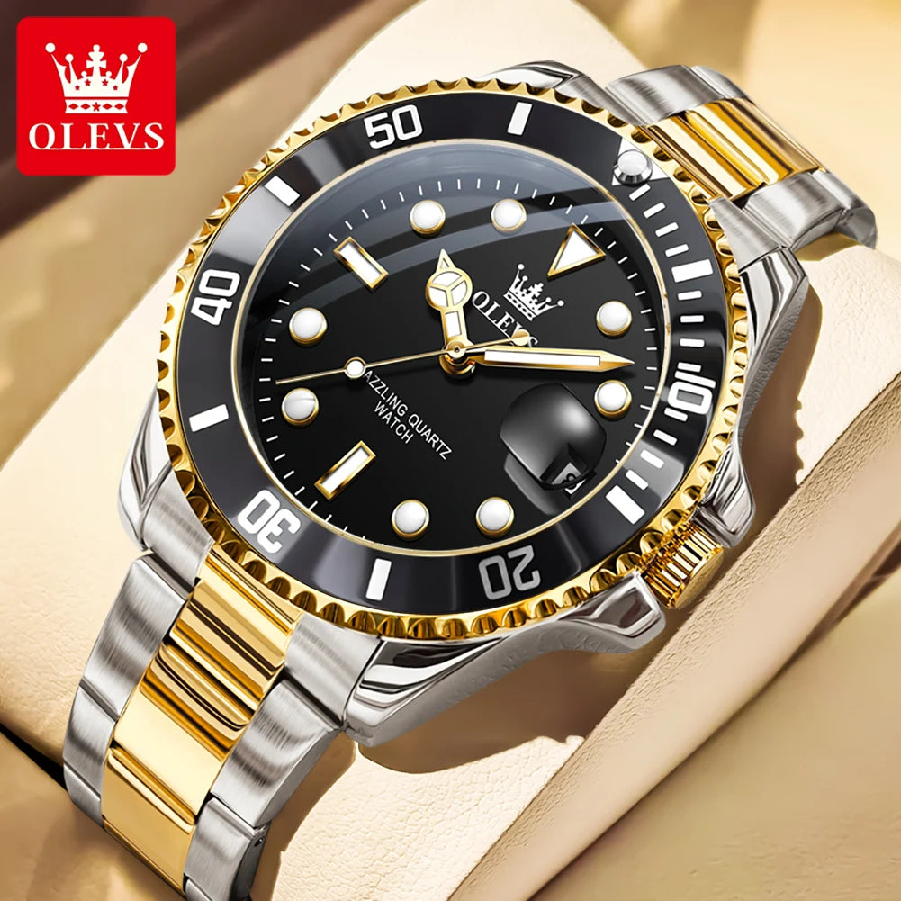 Men’s Luxury Quartz Sports Watch . Stainless Steel Diving-Style Design
