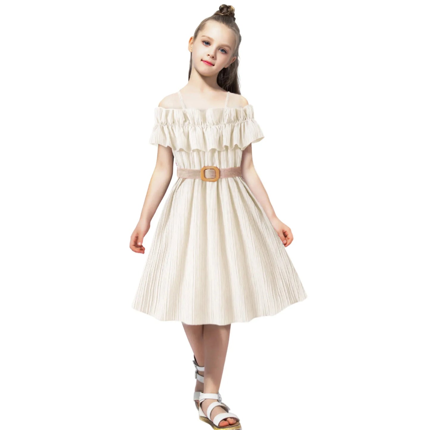 Clothes Girl 6 Years Toddler Girls Sleeveless Solid Dress Dance Party Dresses Clothes Christmas Dress for Toddler Girl