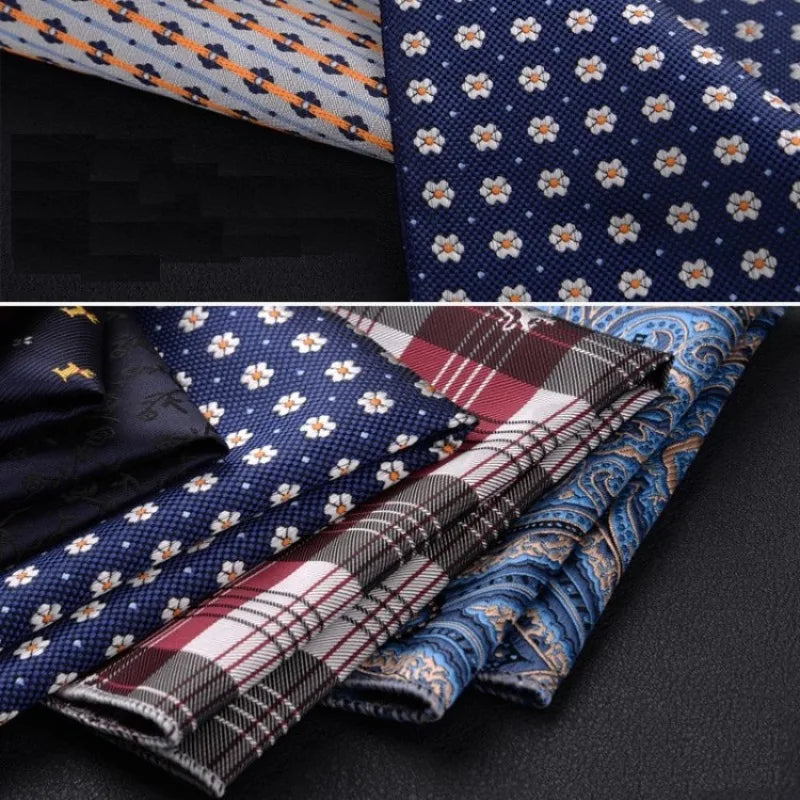 Men’s Designer Pocket Square Handkerchief Set. Elegant Suit Accessories